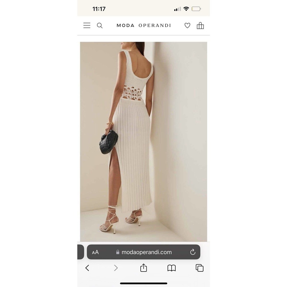 Christopher Esber Crochet Maxi Dress White NWT L Large - Picture 4 of 13
